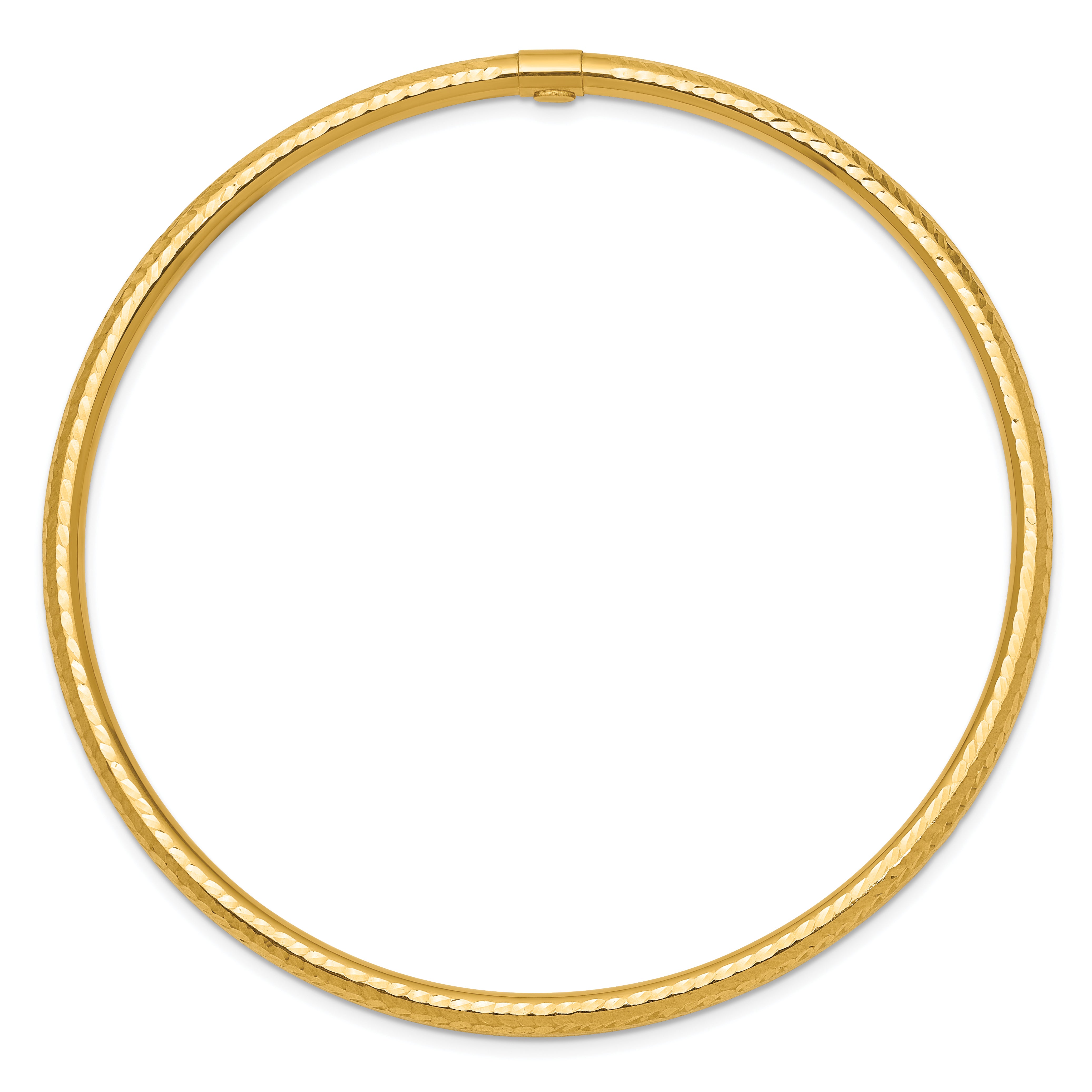 10k 3mm Diamond-cut Tube Slip-on Bangle