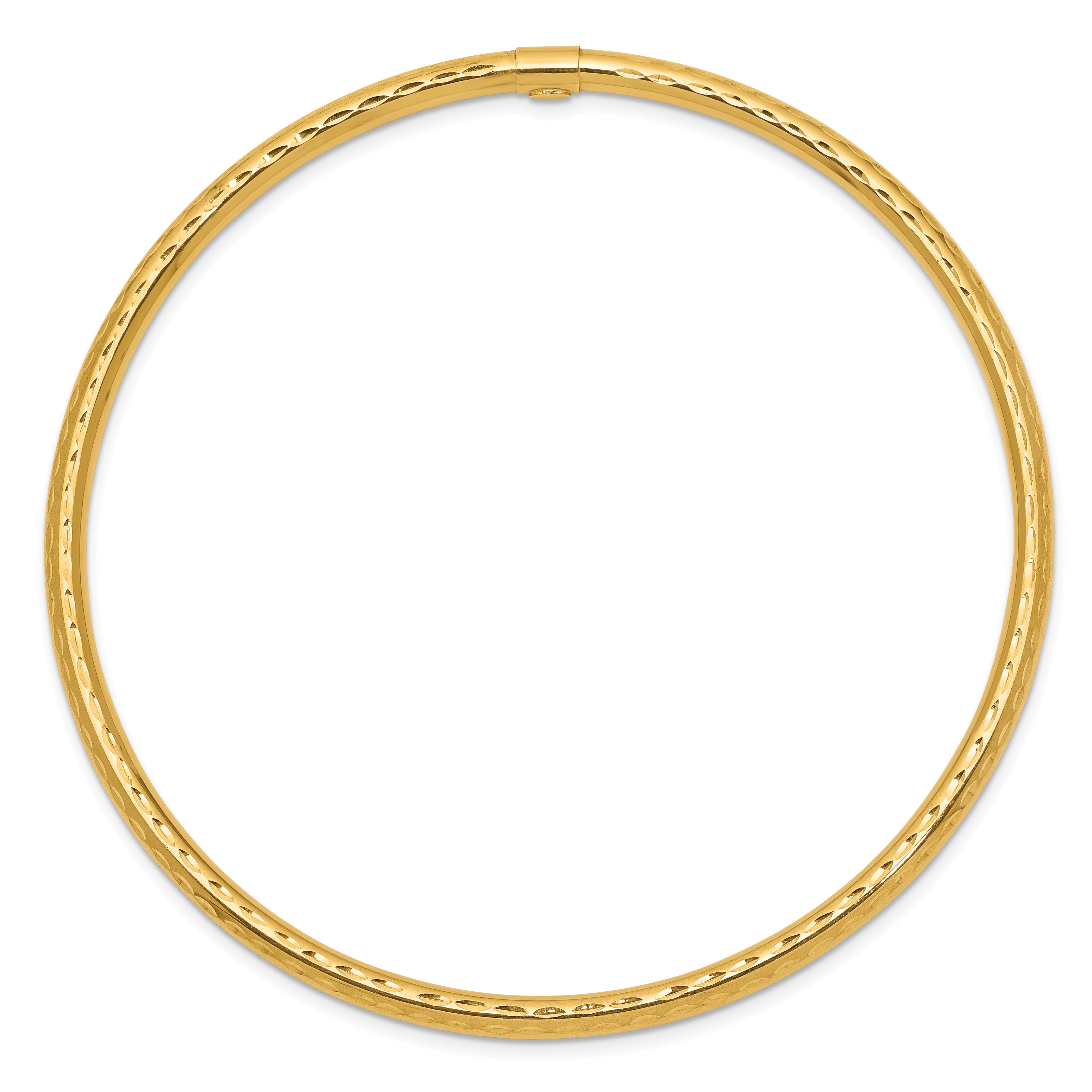 10k 3mm Diamond-cut Tube Slip-on Bangle