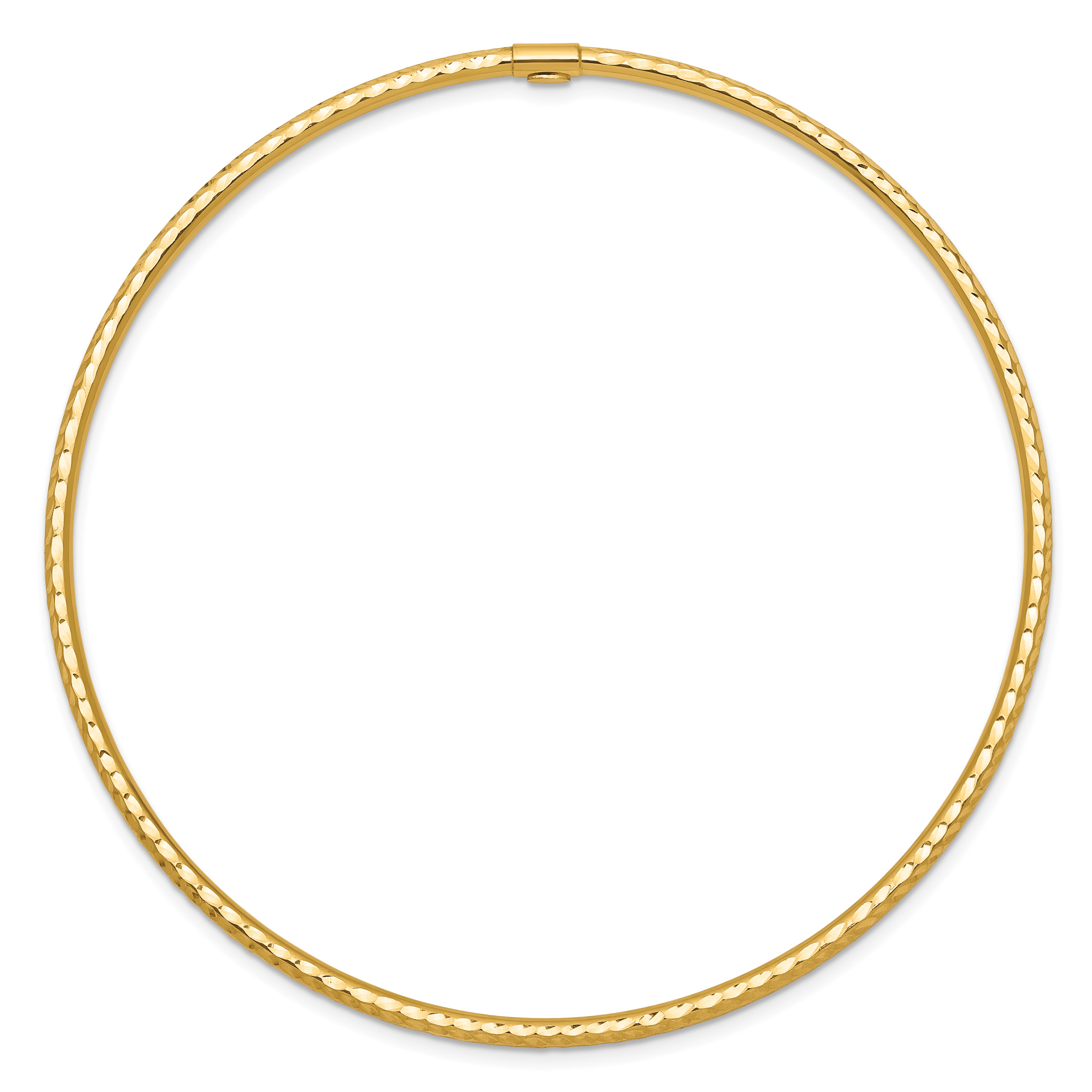 10k 2mm Diamond-cut Tube Slip-on Bangle Secondary image