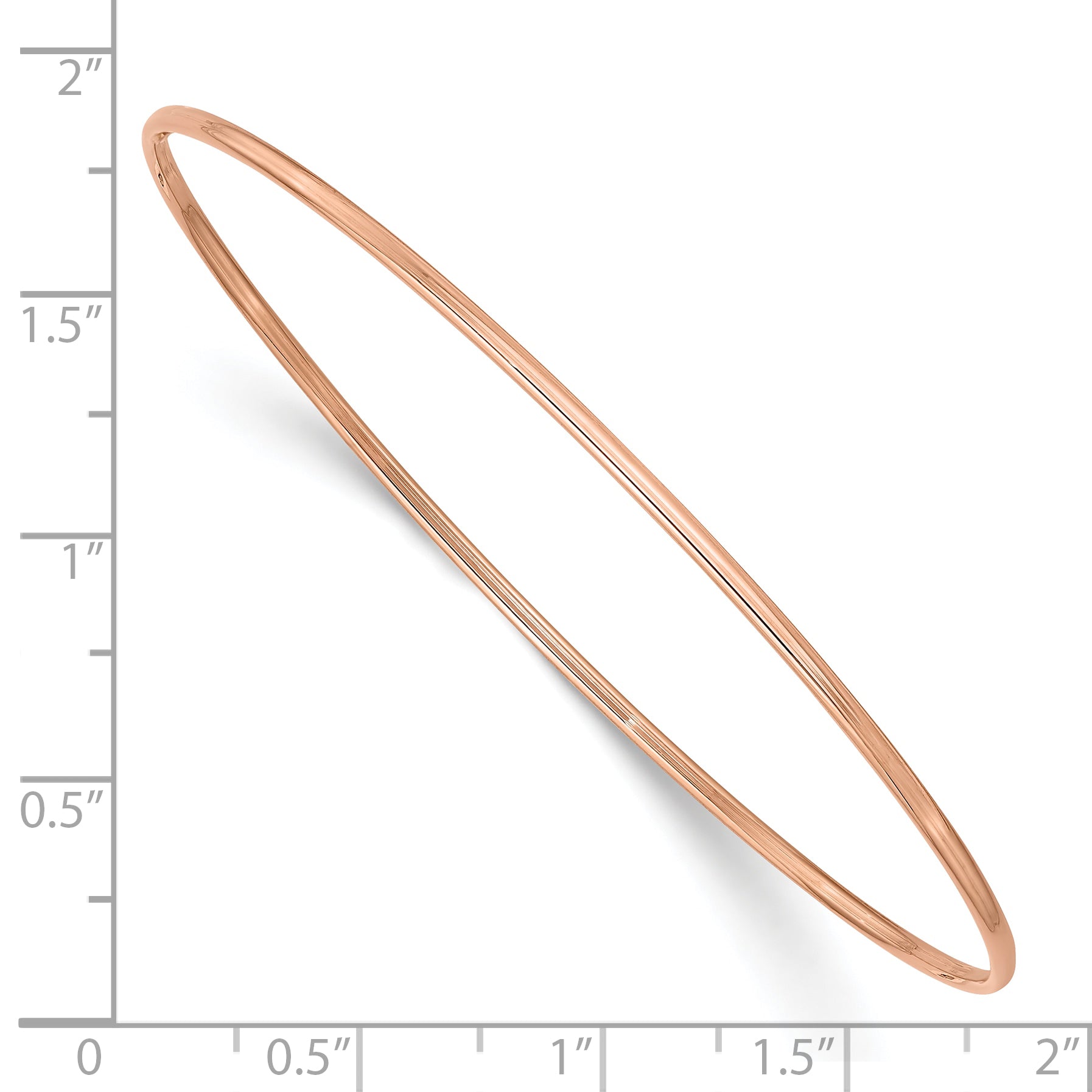 10k 1.5mm Rose Gold Polished Slip-on Bangle Bracelet