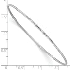 10k 1.5mm White Gold Diamond-Cut Slip-on Bangle Bracelet
