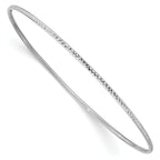 10k 1.5mm White Gold Diamond-Cut Slip-on Bangle Bracelet