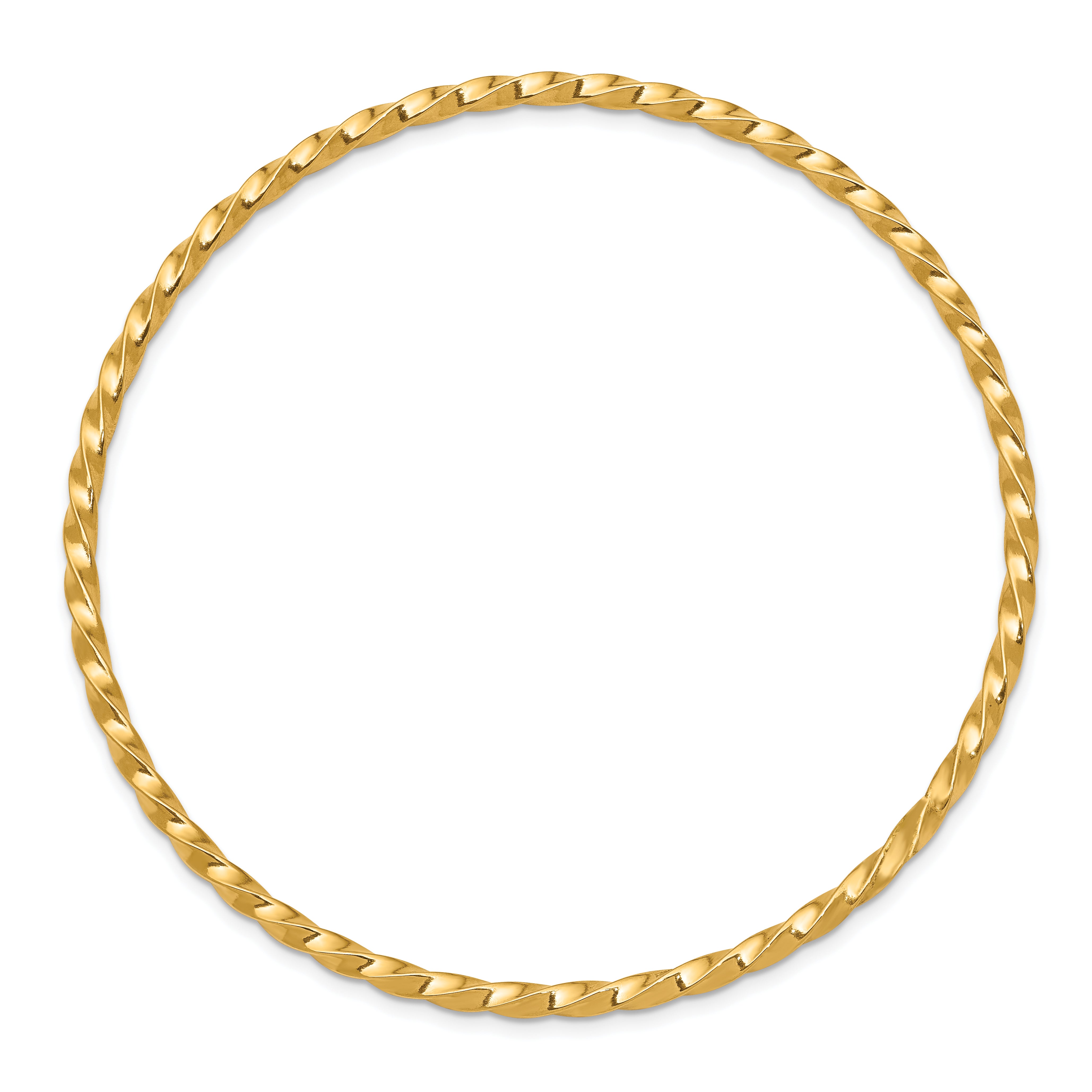 10k 2.50mm Twisted Slip-on Bangle