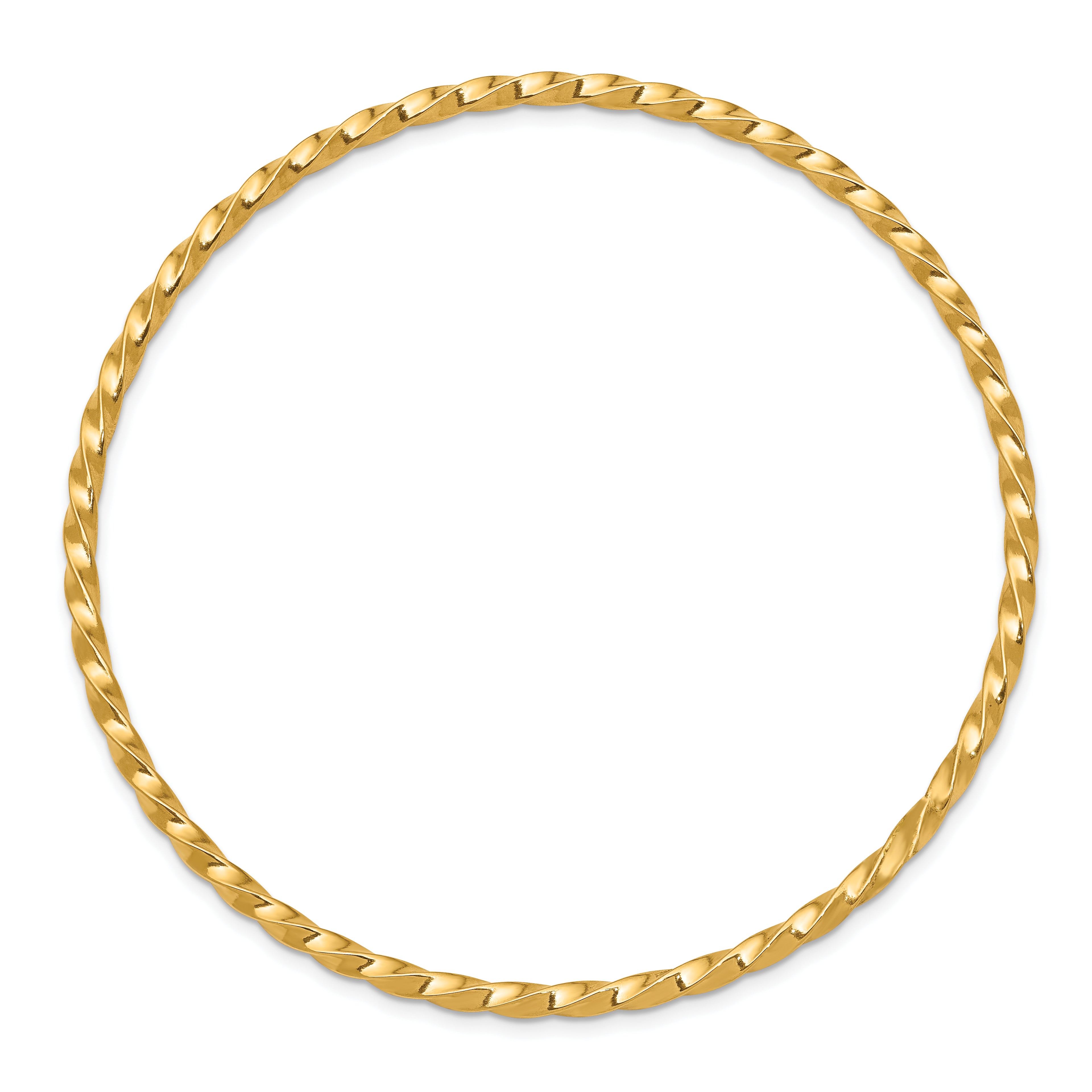 10k 2.50mm Twisted Slip-on Bangle