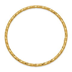 10k Polished Textured Slip-on Bangle Bracelet