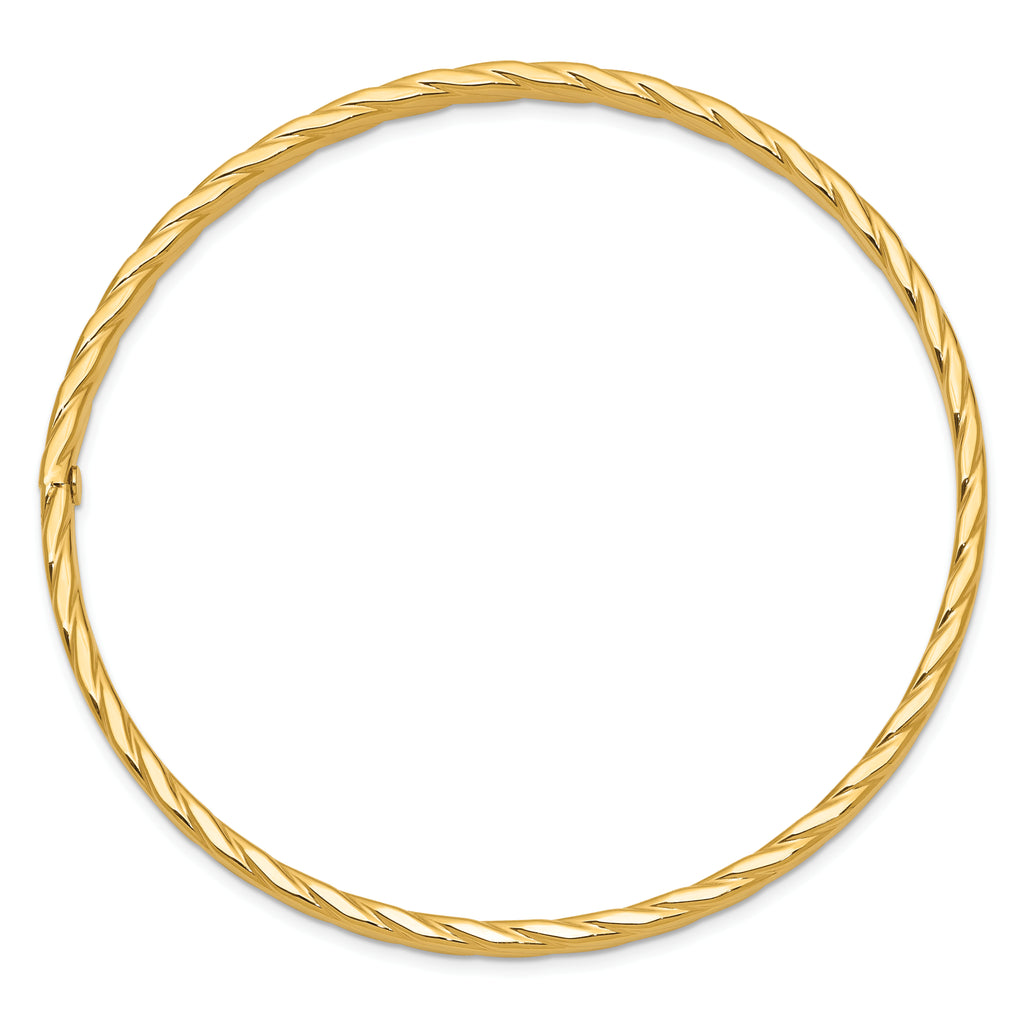 10K 4mm Textured Twist Slip-on Bangle