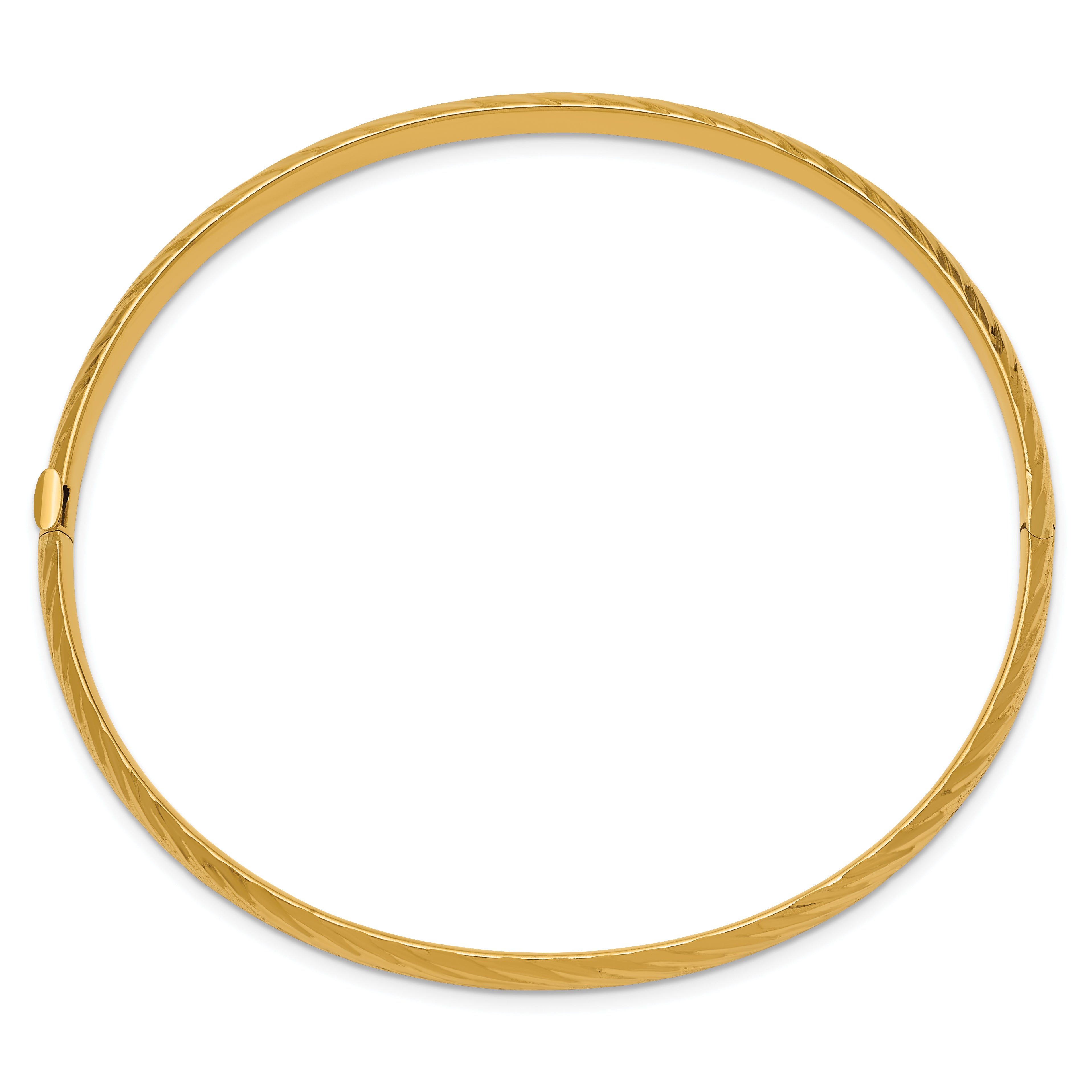 10k 3/16 Textured Hinged Bangle