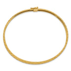 10k Hexagonal Design Diamond-cut Flexible Bangle