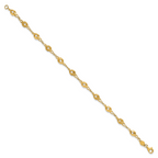 10k Polished and Lasered Spiral Link 7.25in Bracelet
