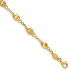 10k Polished and Lasered Spiral Link 7.25in Bracelet