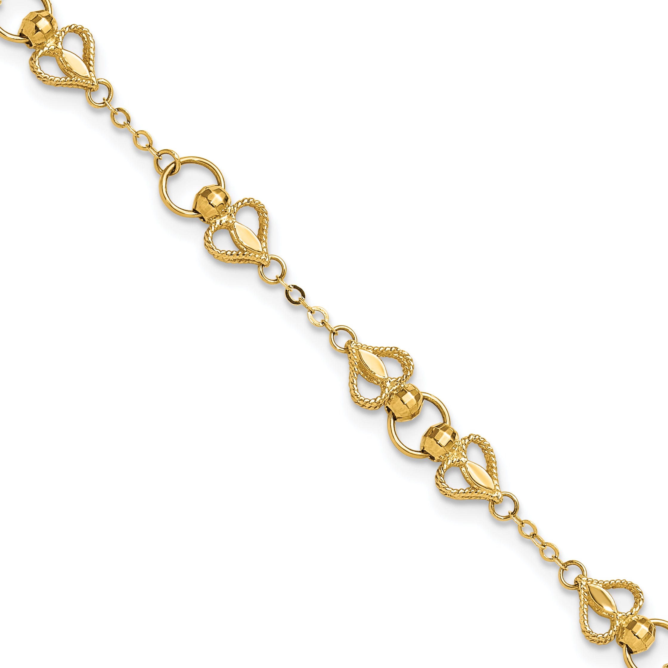 10k Polished Heart 7.5in Bracelet Main image