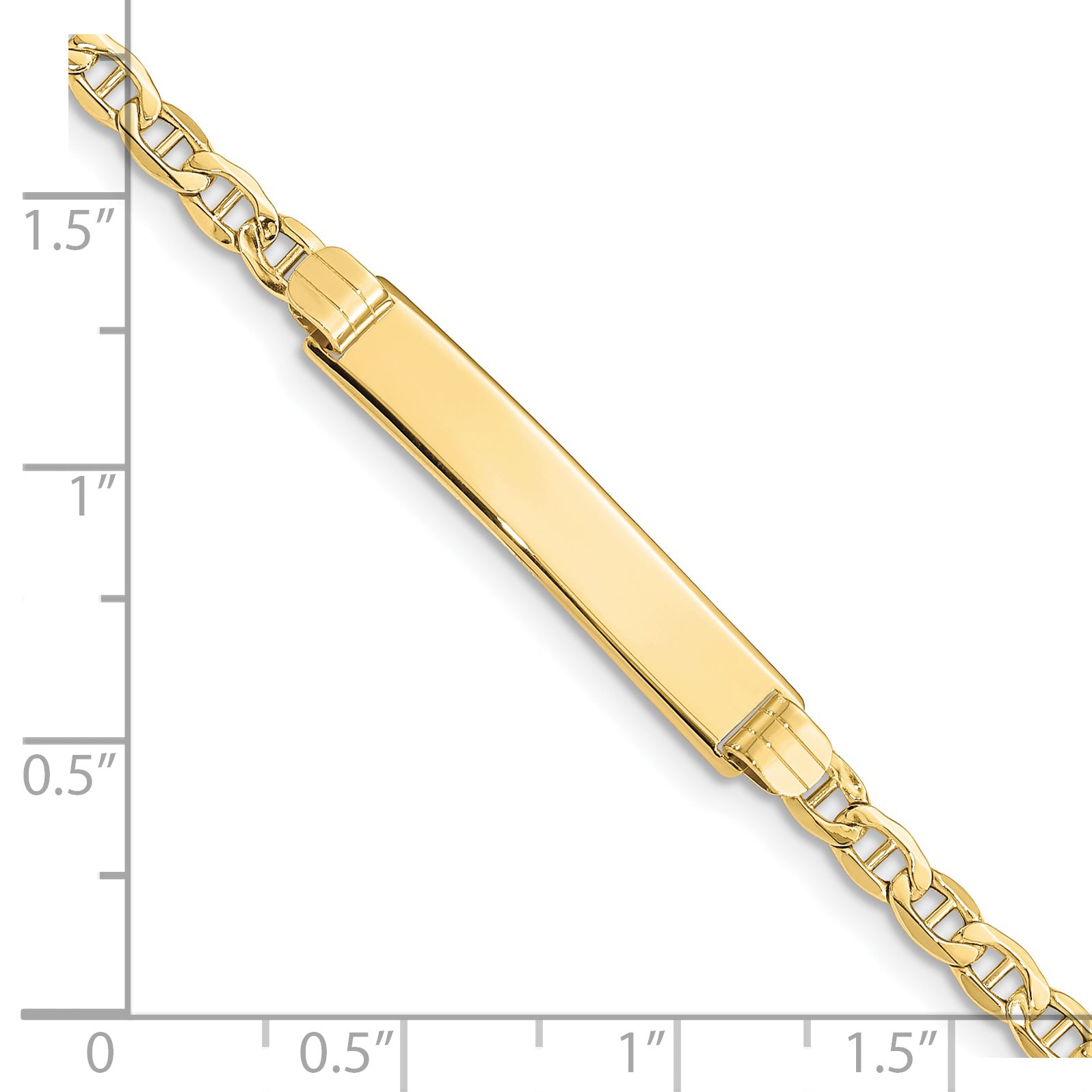 10k Semi-solid Anchor Link ID Bracelet