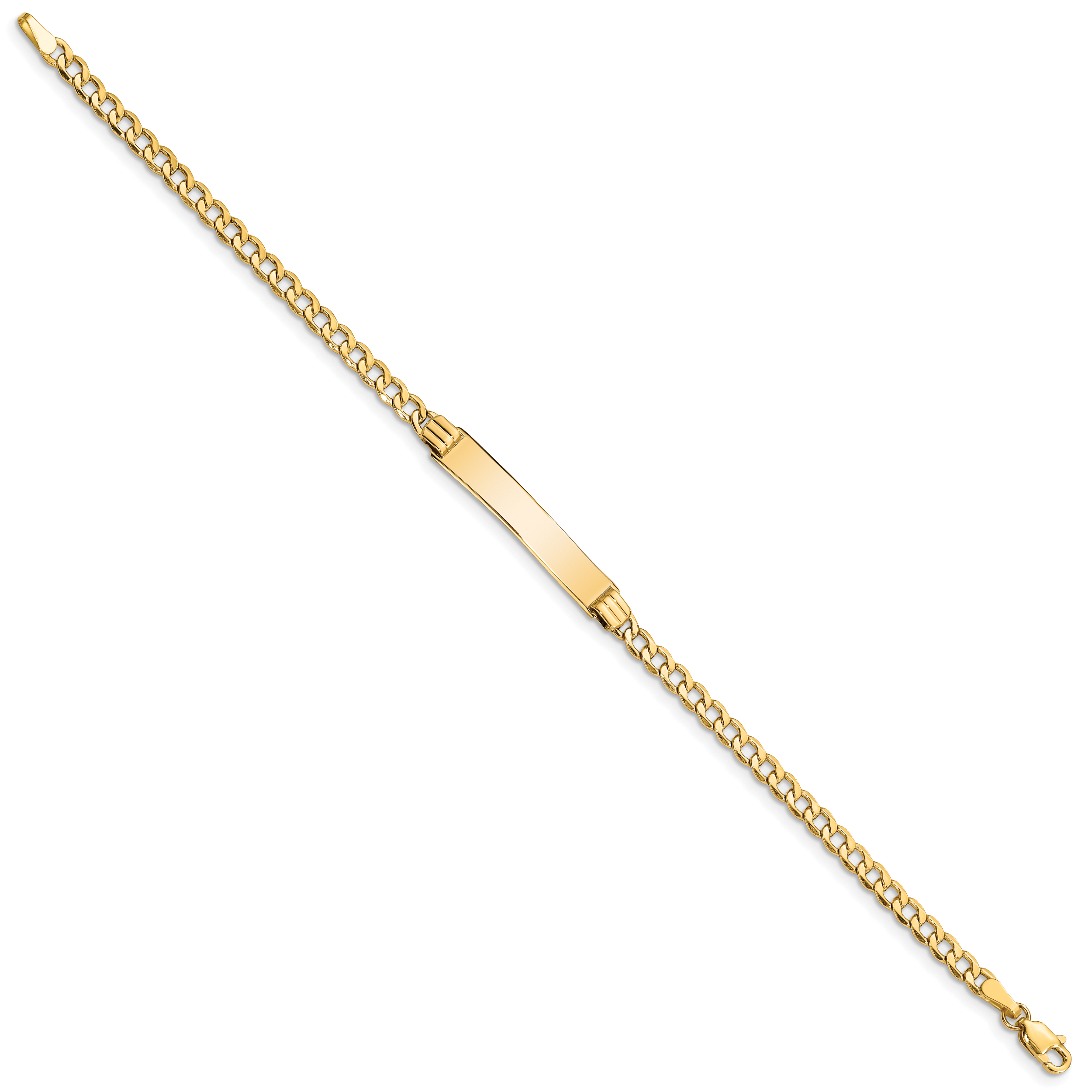 10k Semi-solid Curb Link ID Bracelet Secondary image