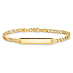 10k Semi-solid Curb Link ID Bracelet