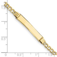 10k Semi-solid Curb Link ID Bracelet