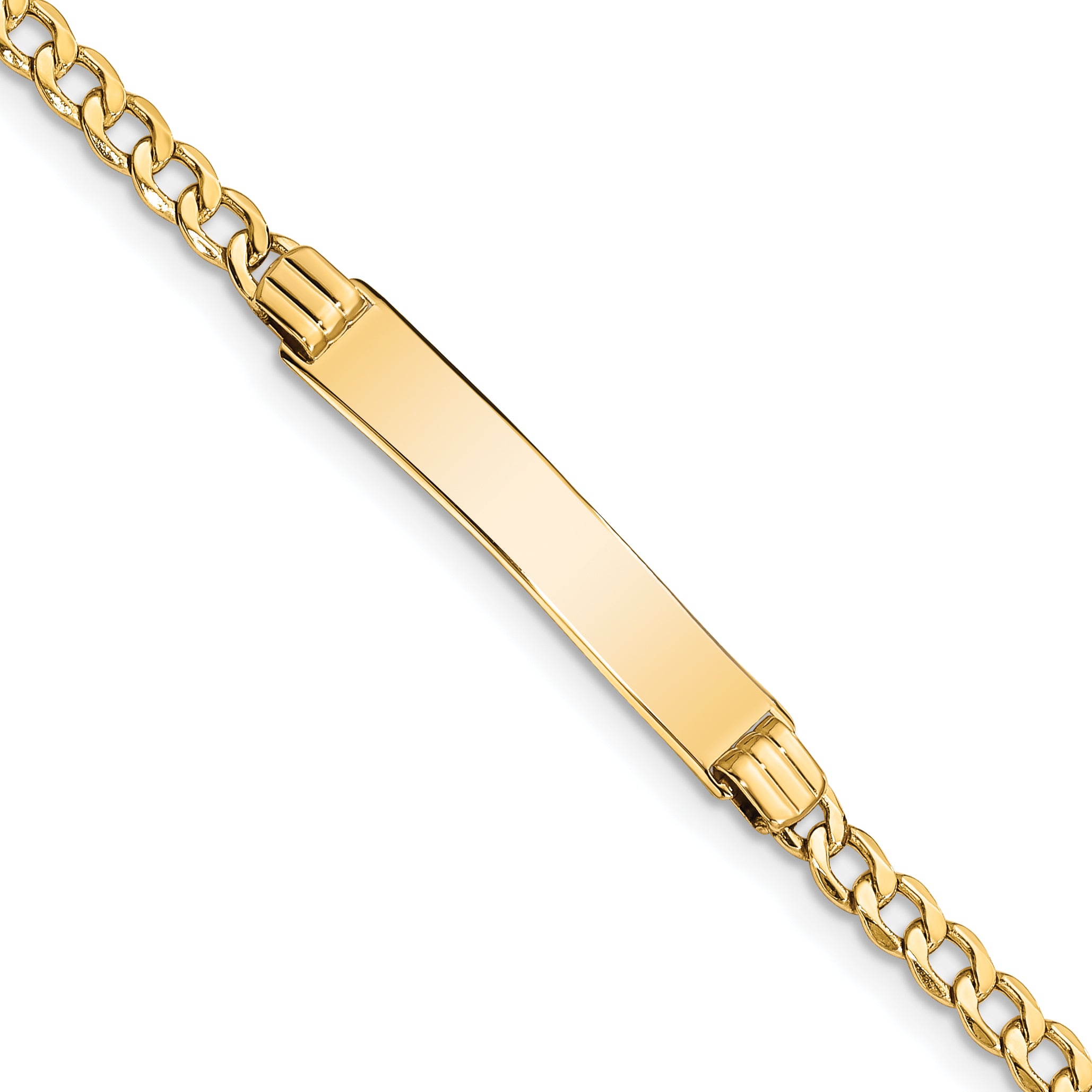 10k Semi-solid Curb Link ID Bracelet Main image