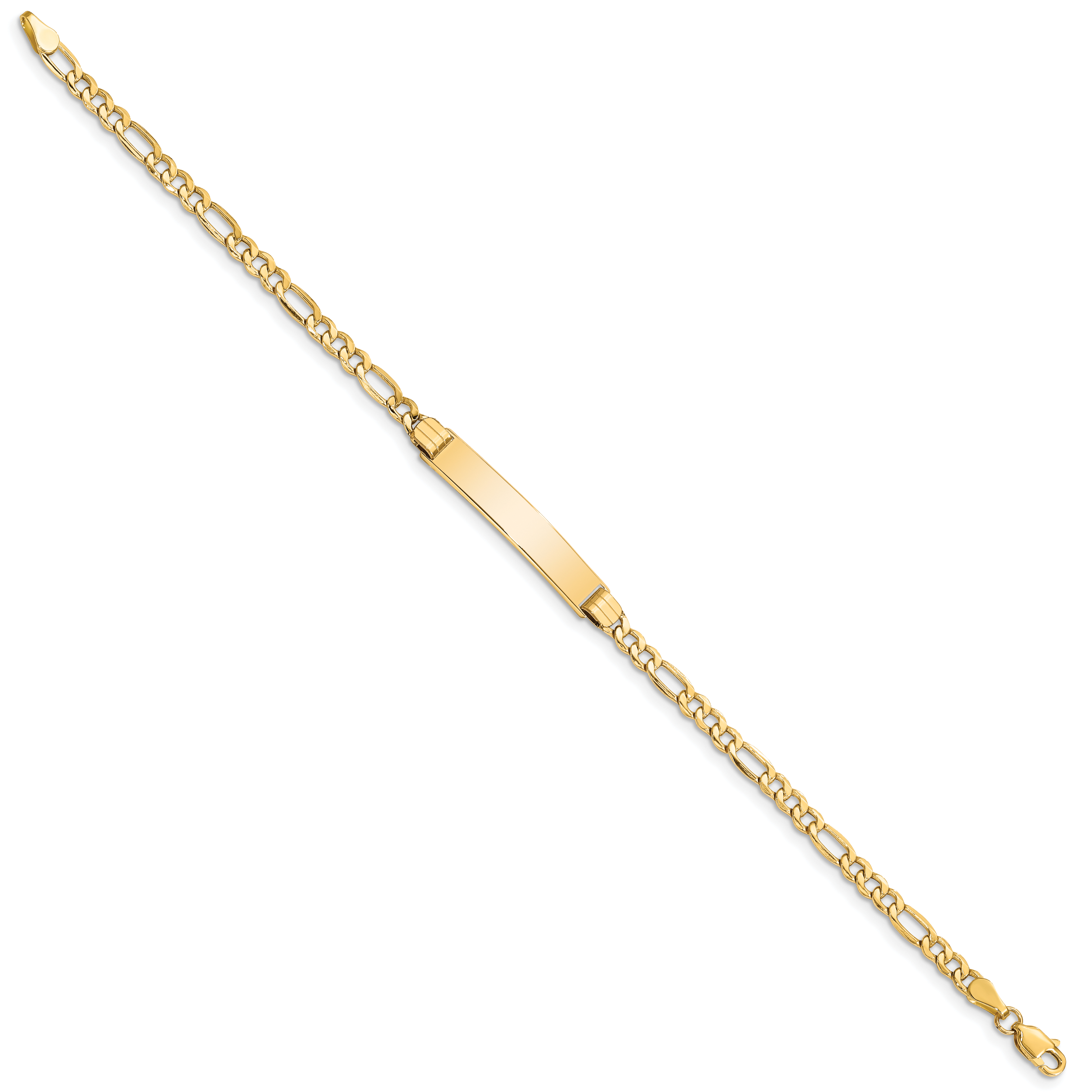 10k Semi-solid Figaro Link ID Bracelet