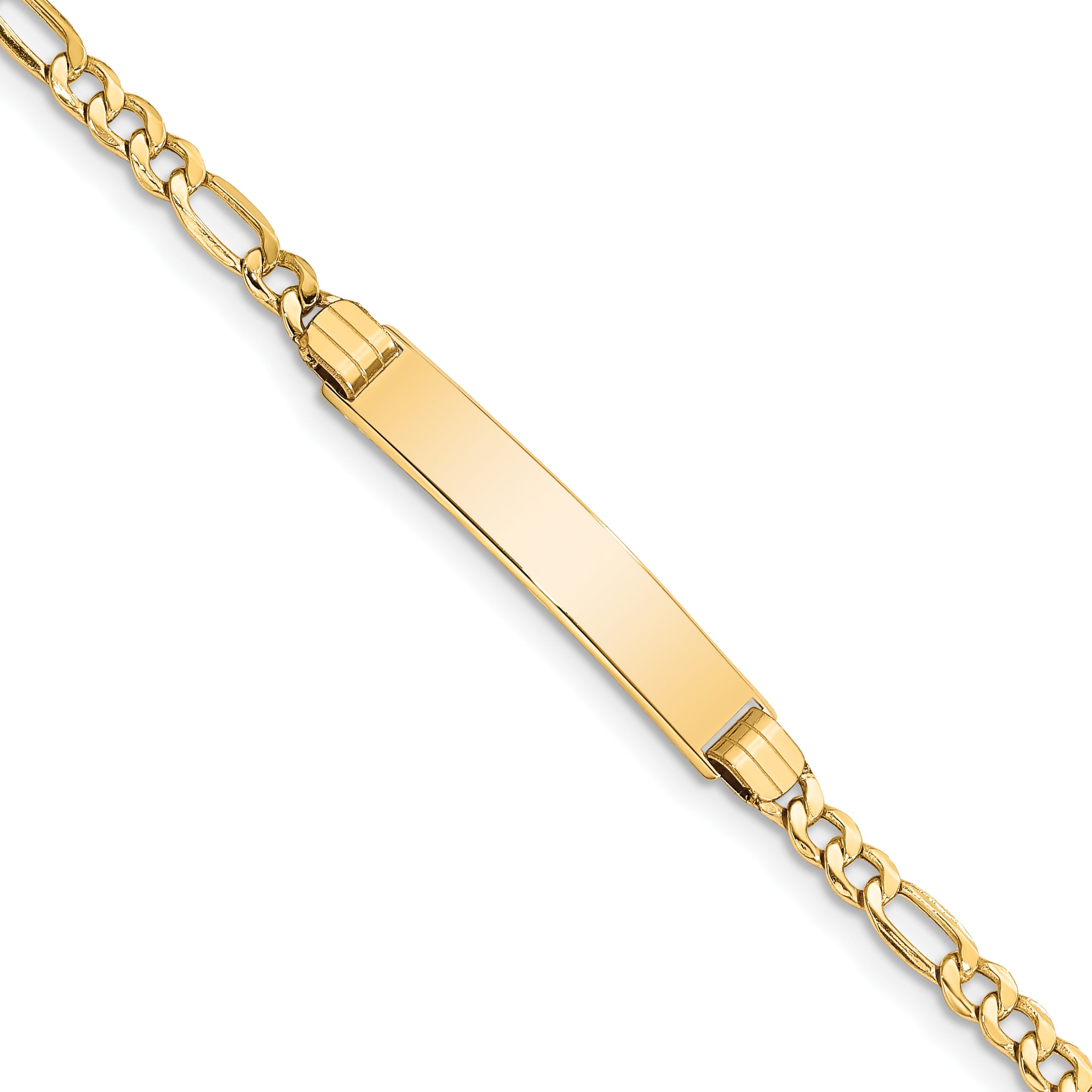 10k Semi-solid Figaro Link ID Bracelet Main image