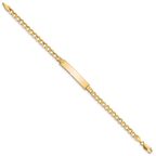 10k Semi-solid Curb Link ID Bracelet