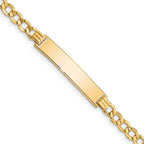 10k Semi-solid Curb Link ID Bracelet