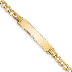 10k Semi-solid Curb Link ID Bracelet