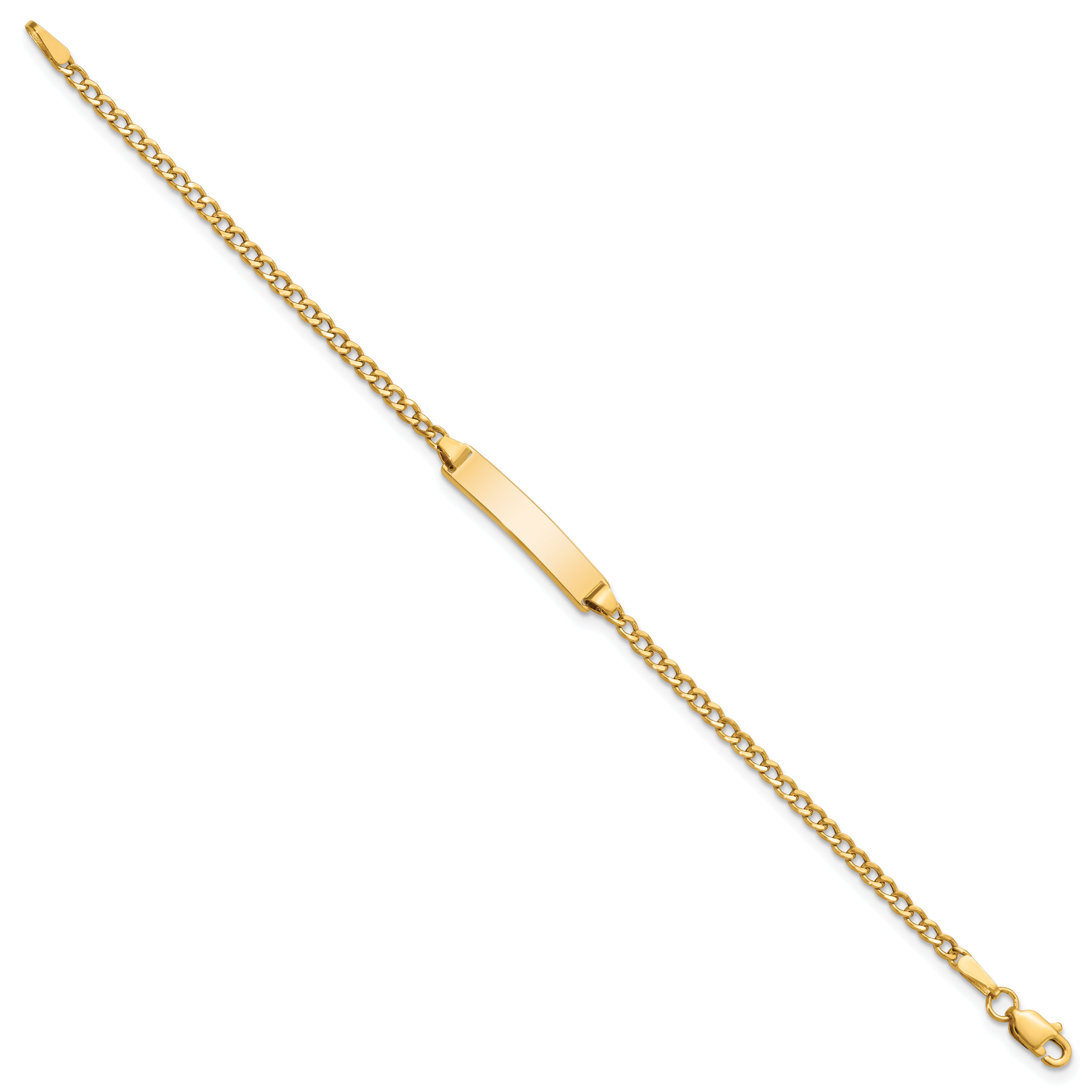 10k Semi-solid Curb Link ID Bracelet