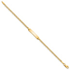 10K Semi-Solid Chain/Solid Plate Cuban Link 20x4.5mm Plate 5.5 inch Baby/Child ID Bracelet - view 2