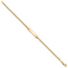 10k Semi-solid Curb Link ID Bracelet