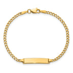 10K Semi-Solid Chain/Solid Plate Cuban Link 20x4.5mm Plate 5.5 inch Baby/Child ID Bracelet - view 4