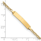 10k Polished Semi-Solid Chain/Solid Plate Cuban Link 23x4mm Plate 8 inch ID Bracelet