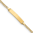 10k Polished Semi-Solid Chain/Solid Plate Cuban Link 23x4mm Plate 8 inch ID Bracelet