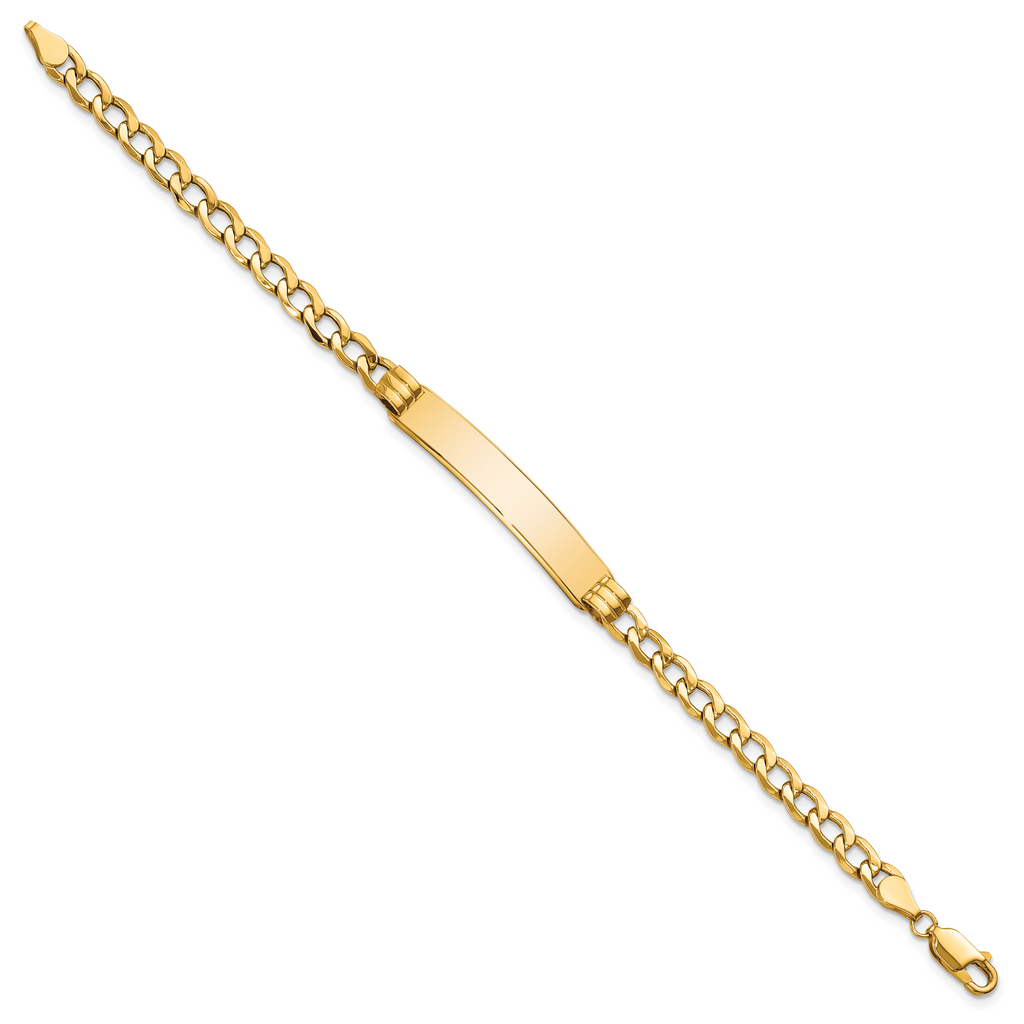 10k Semi-solid Curb Link ID Bracelet
