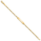 10k Polished Semi-Solid Chain/Solid Plate Figaro Link 23x4.5mm Plate 5.5 inch ID Bracelet