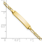 10K Semi-Solid Chain/Solid Plate Figaro Link 23x4.5mm Plate 6 inch Baby/Child ID Bracelet - view 3