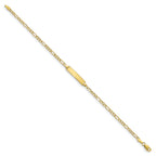 10k Polished Semi-Solid Chain/Solid Plate Figaro Link 20x4mm Plate 8 inch ID Bracelet