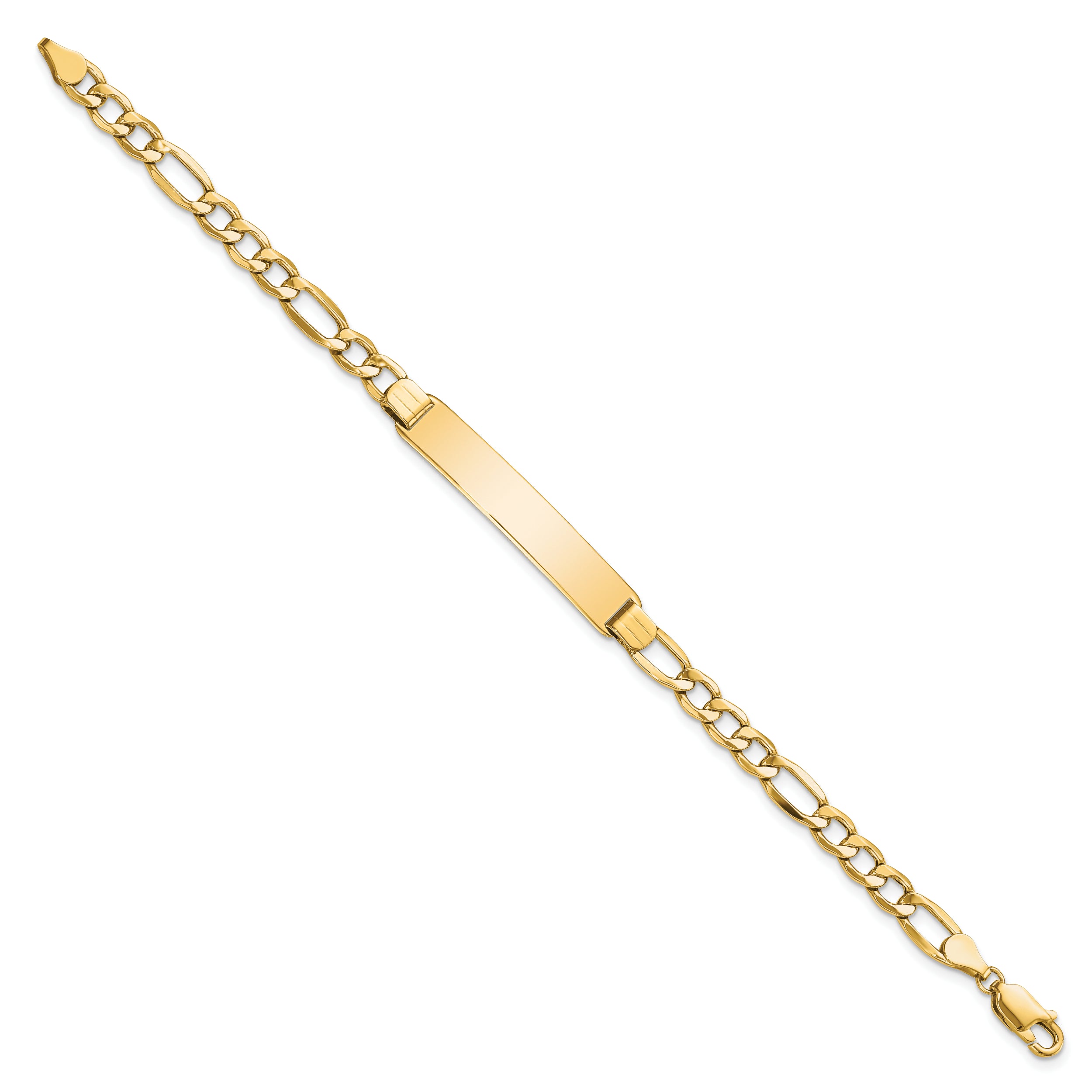 10k Semi-solid Figaro Link ID Bracelet