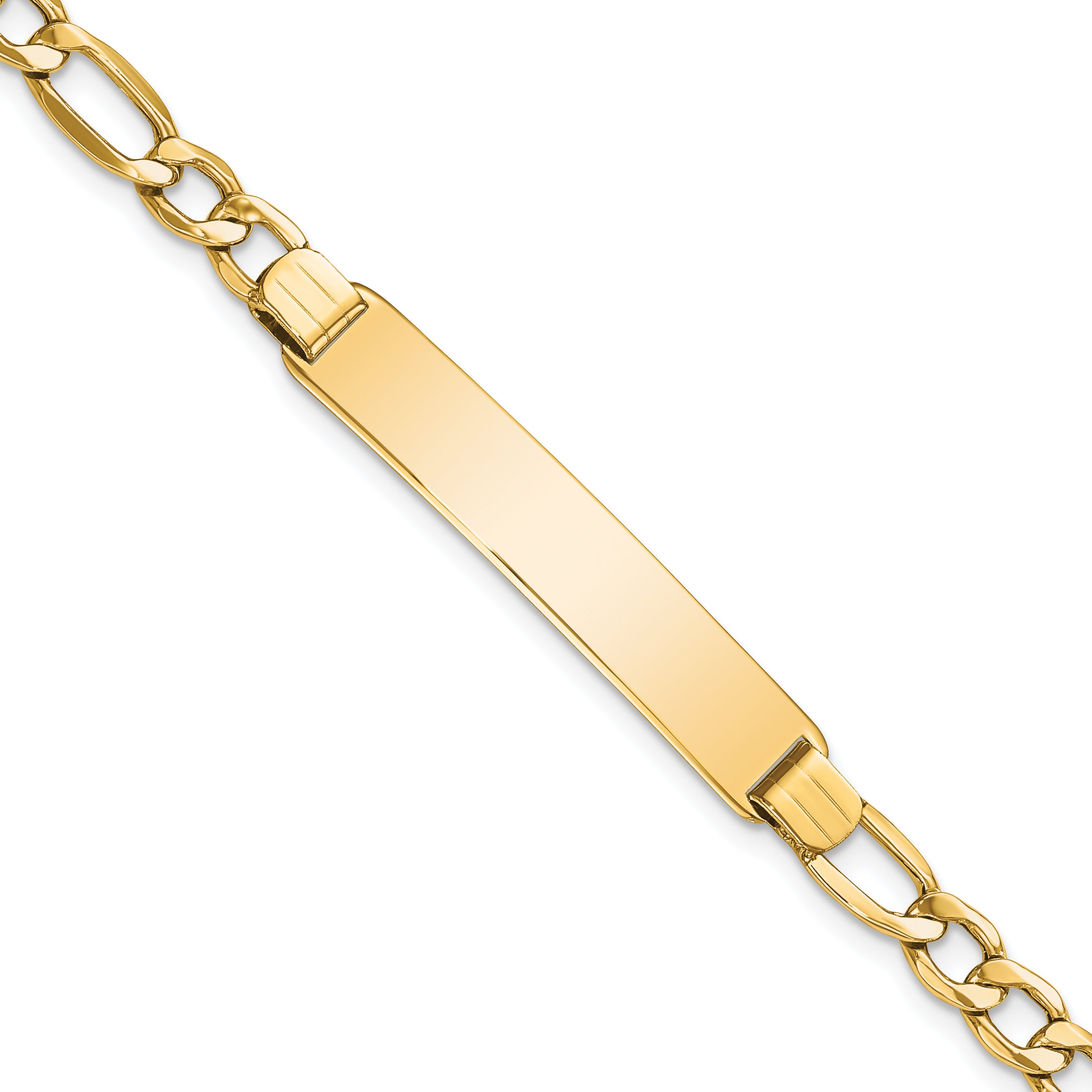 10k Semi-solid Figaro Link ID Bracelet Main image