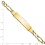 10k Semi-solid Figaro Link ID Bracelet