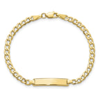 10K Semi-Solid Chain/Solid Plate Cuban Link 23.5x4.5mm Plate 5.5 inch Baby/Child ID Bracelet - view 4