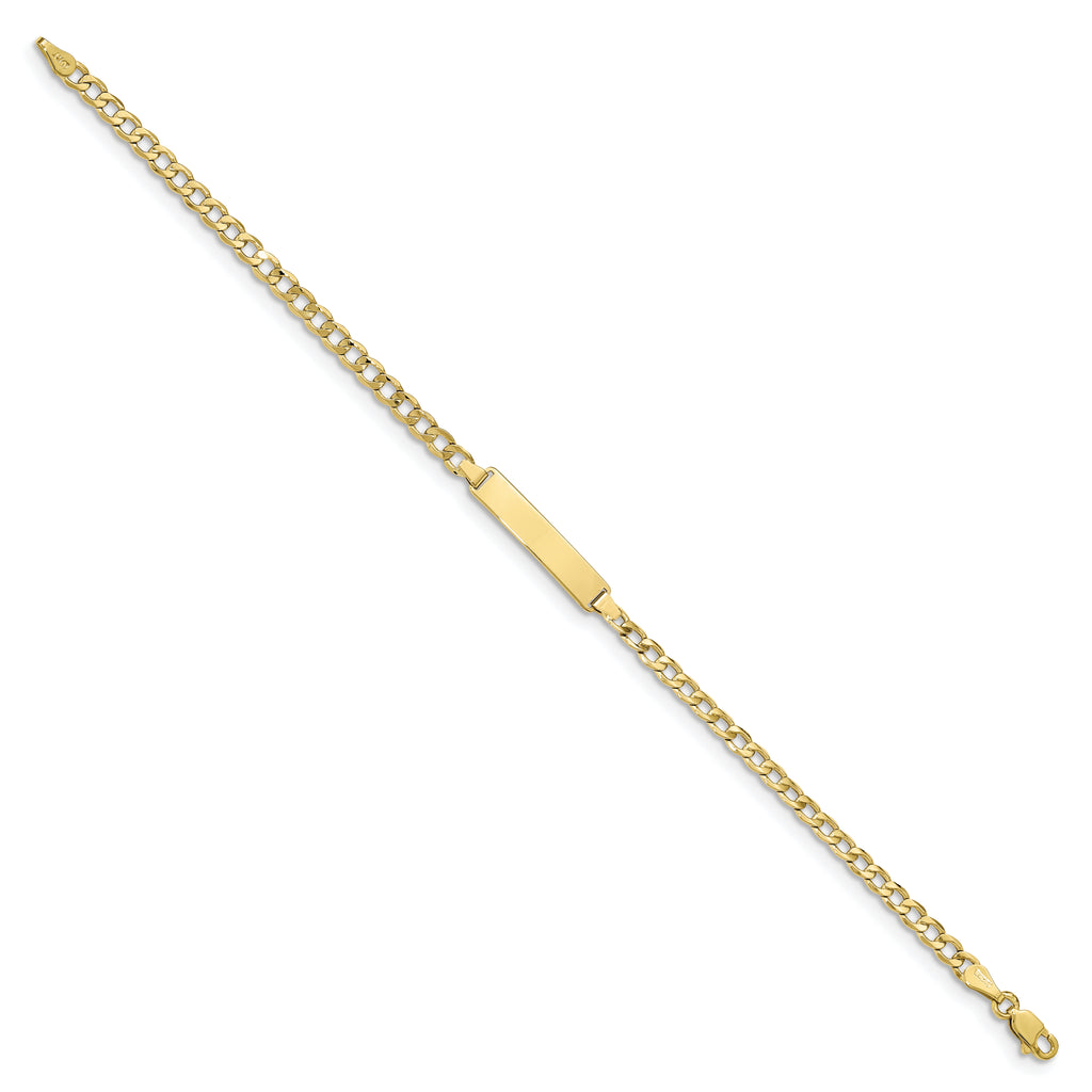 10K Semi-Solid Chain/Solid Plate Cuban Link 23.5x4.5mm Plate 5.5 inch Baby/Child ID Bracelet - view 2
