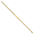 10K Semi-Solid Chain/Solid Plate Cuban Link 23.5x4.5mm Plate 5.5 inch Baby/Child ID Bracelet - view 2