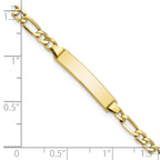 10K None 3.56mm Figaro Chain Bracelet - view 3