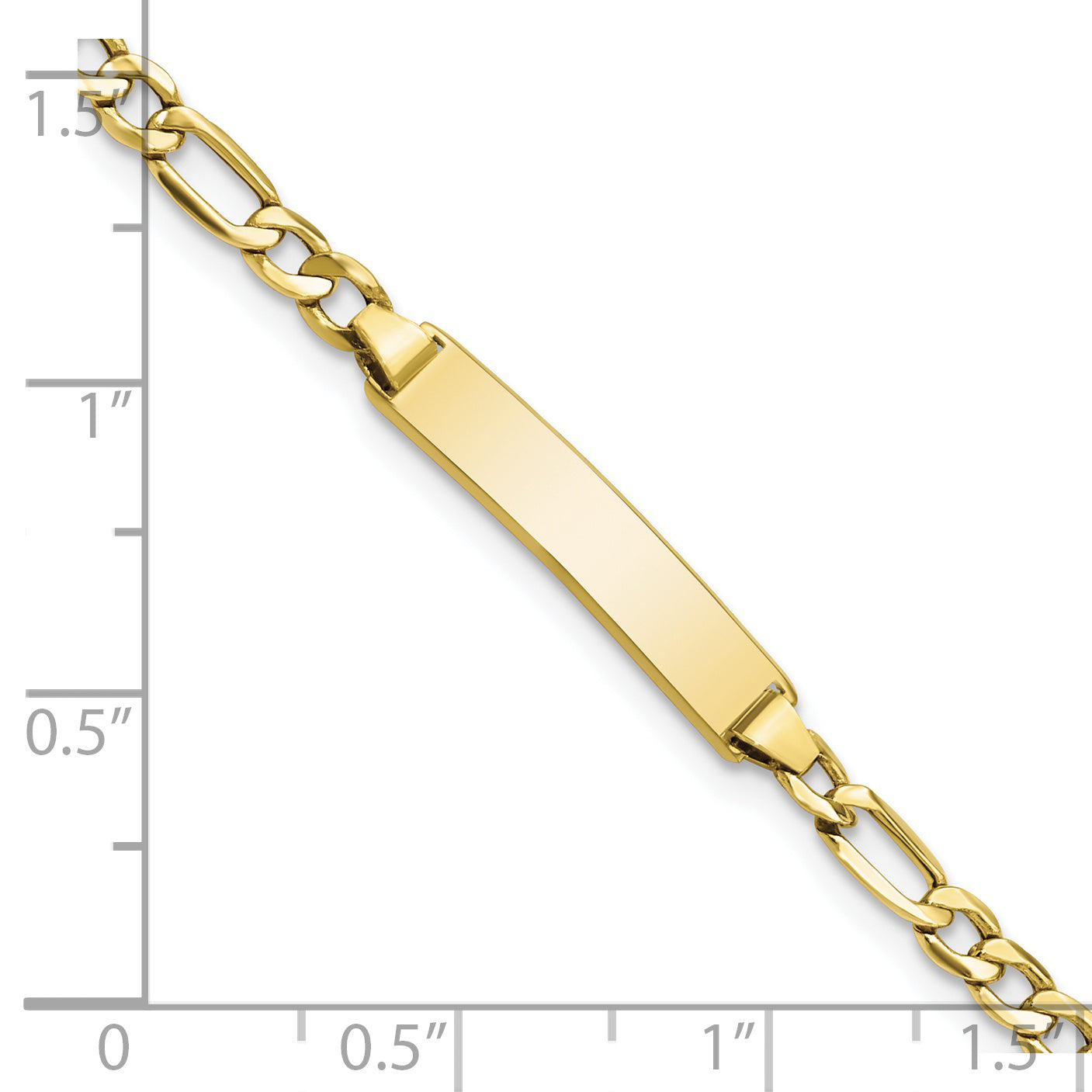 10K None 3.56mm Figaro Chain Bracelet - view 3