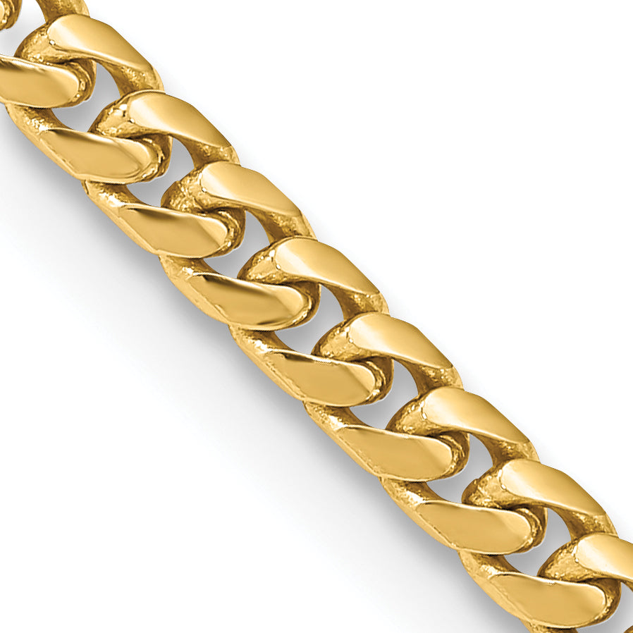 10K None 4.3mm Cuban Chain - 26 in
