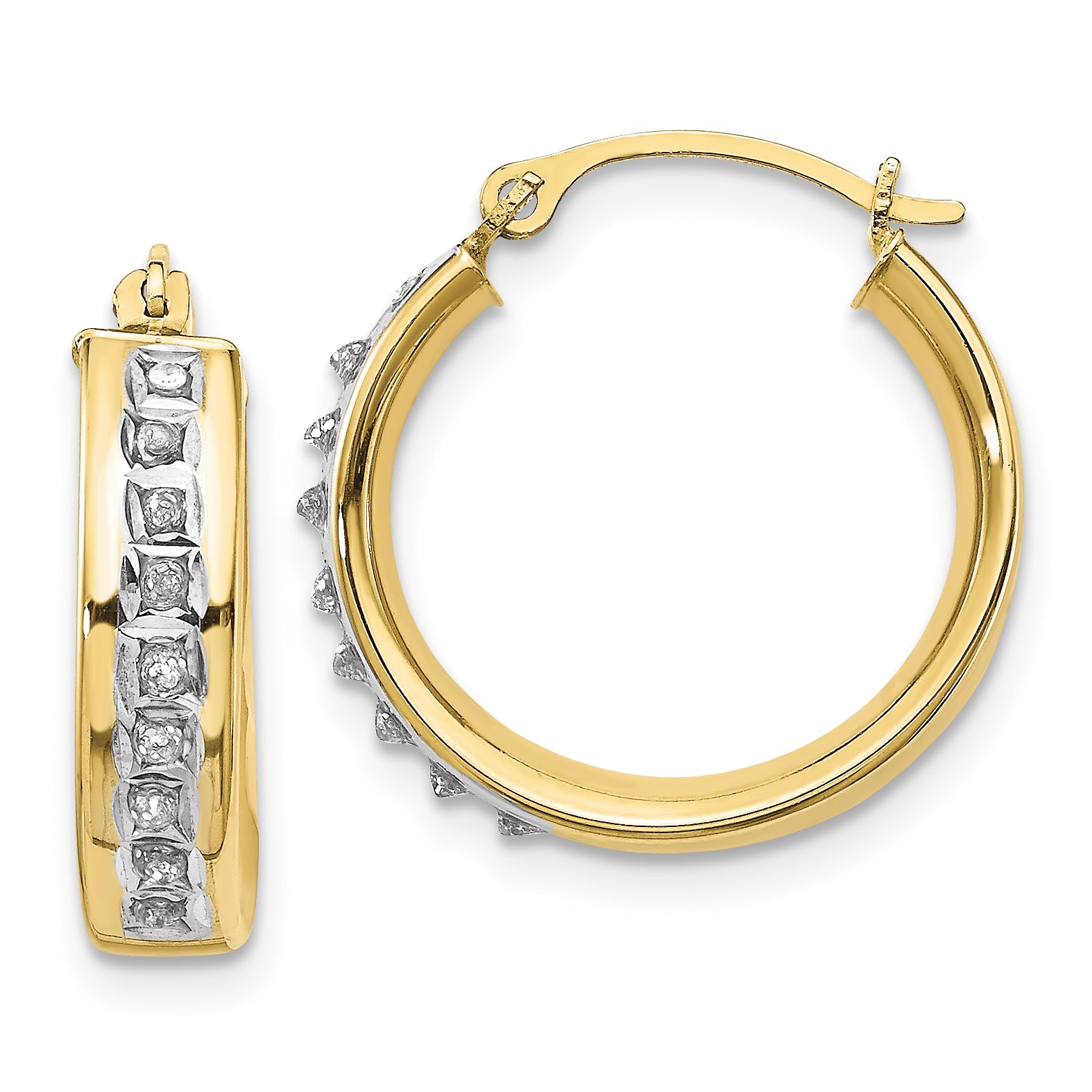 10k Diamond Fascination Round Hoop Earrings Main image