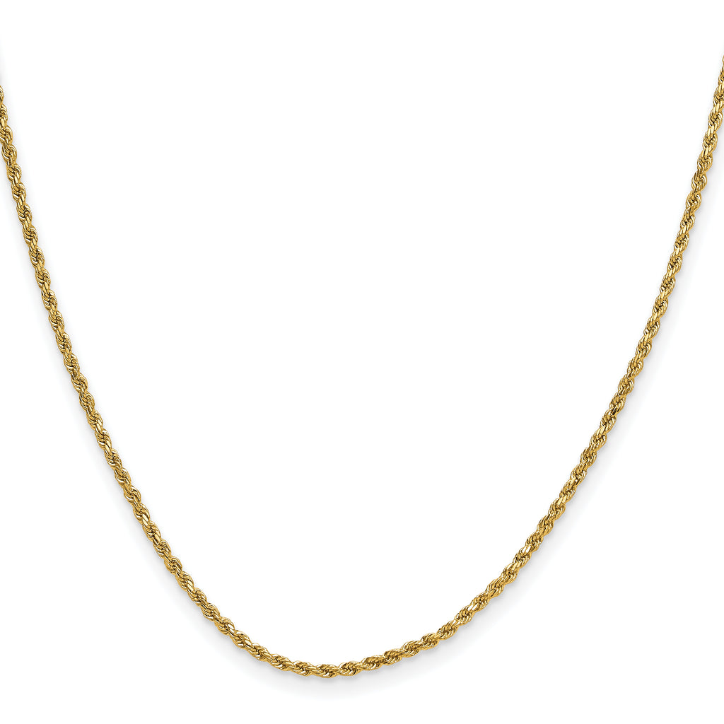10K None 2.0mm Rope Chain Necklace - view 2
