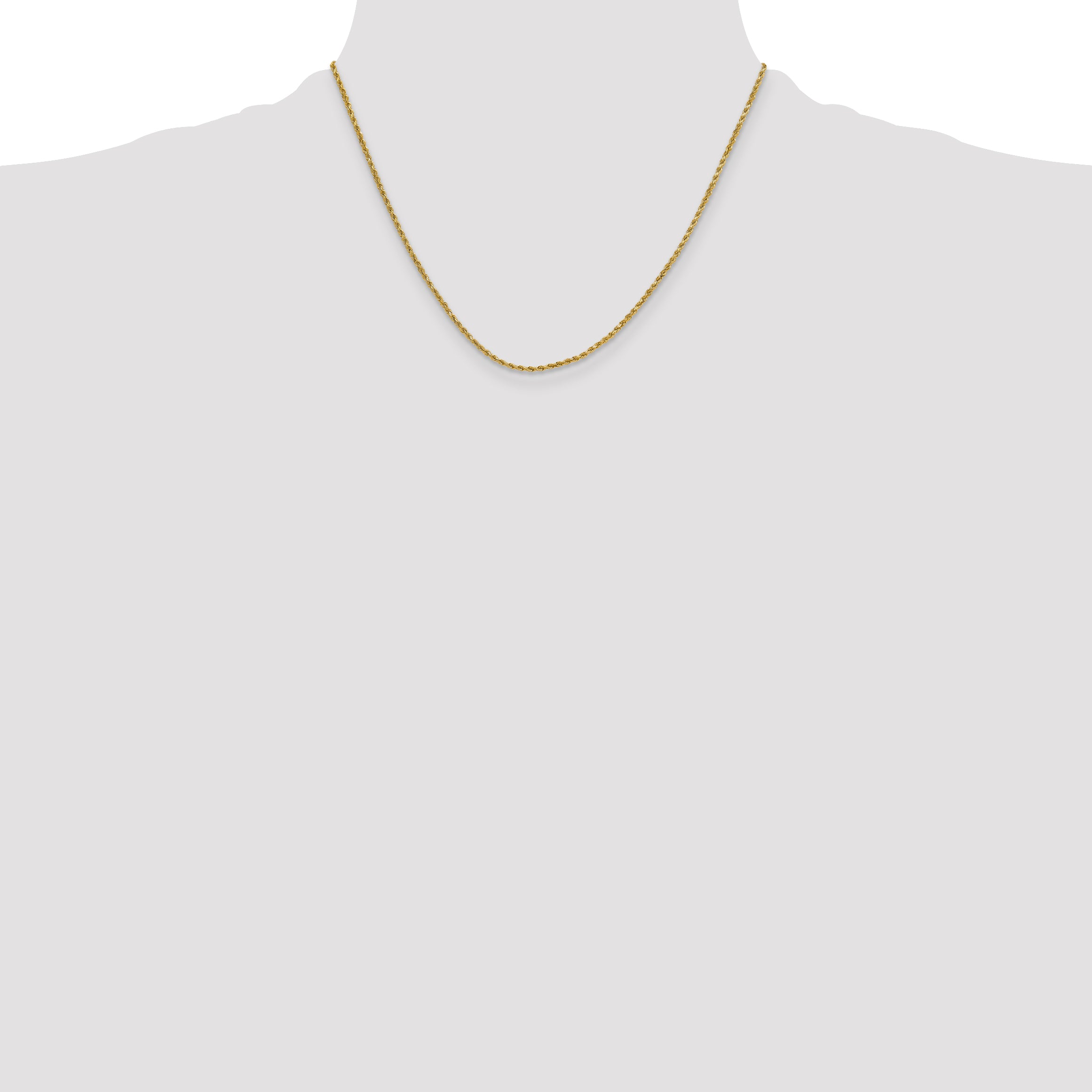 10K None 2.0mm Rope Chain Necklace - view 4