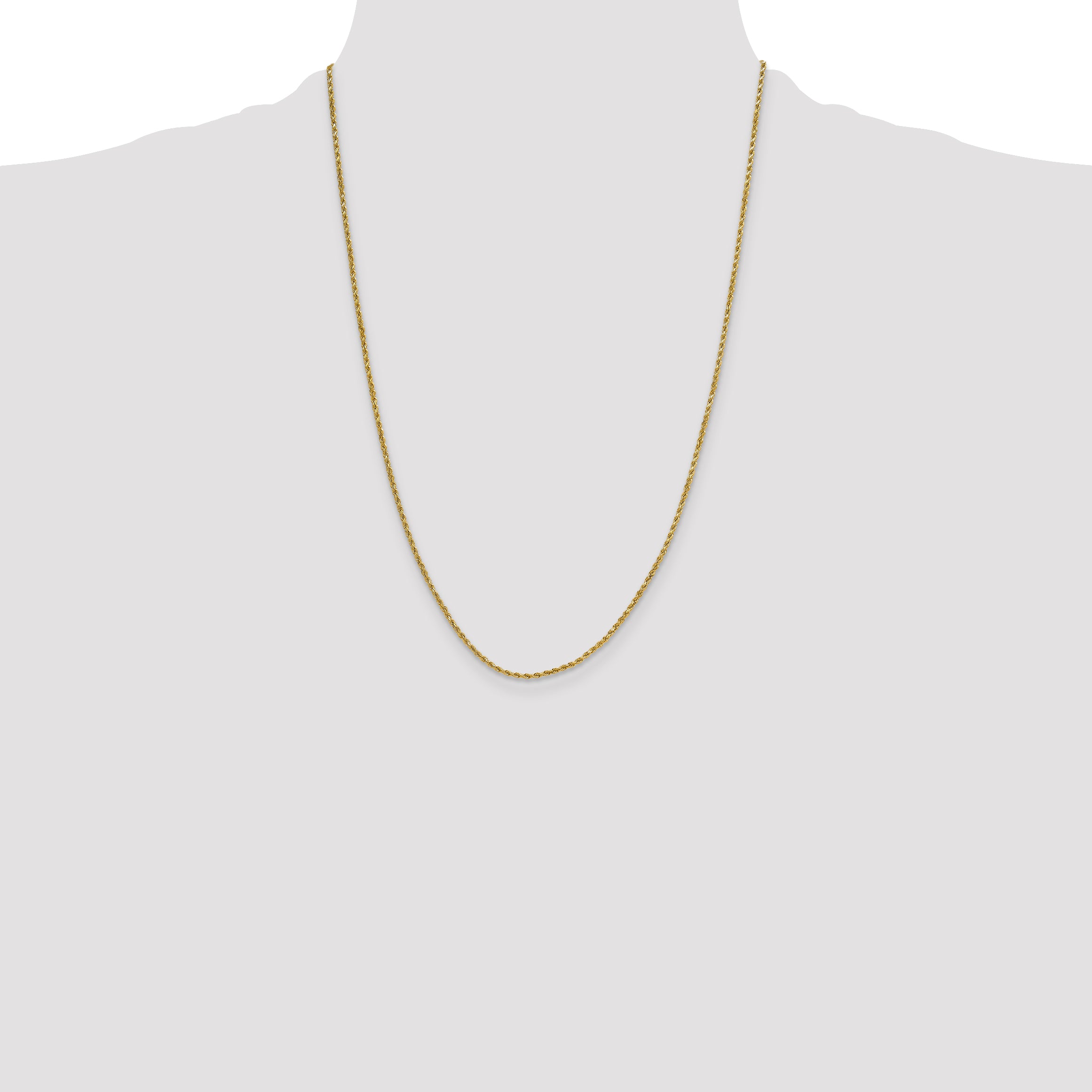10K None 2.0mm Rope Chain Necklace - view 4