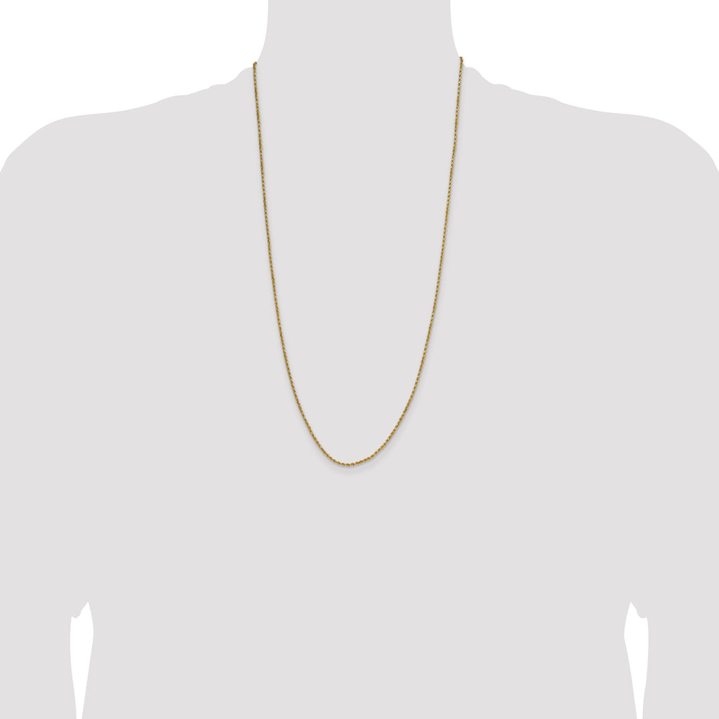 10K None 2.0mm Rope Chain Necklace - view 4
