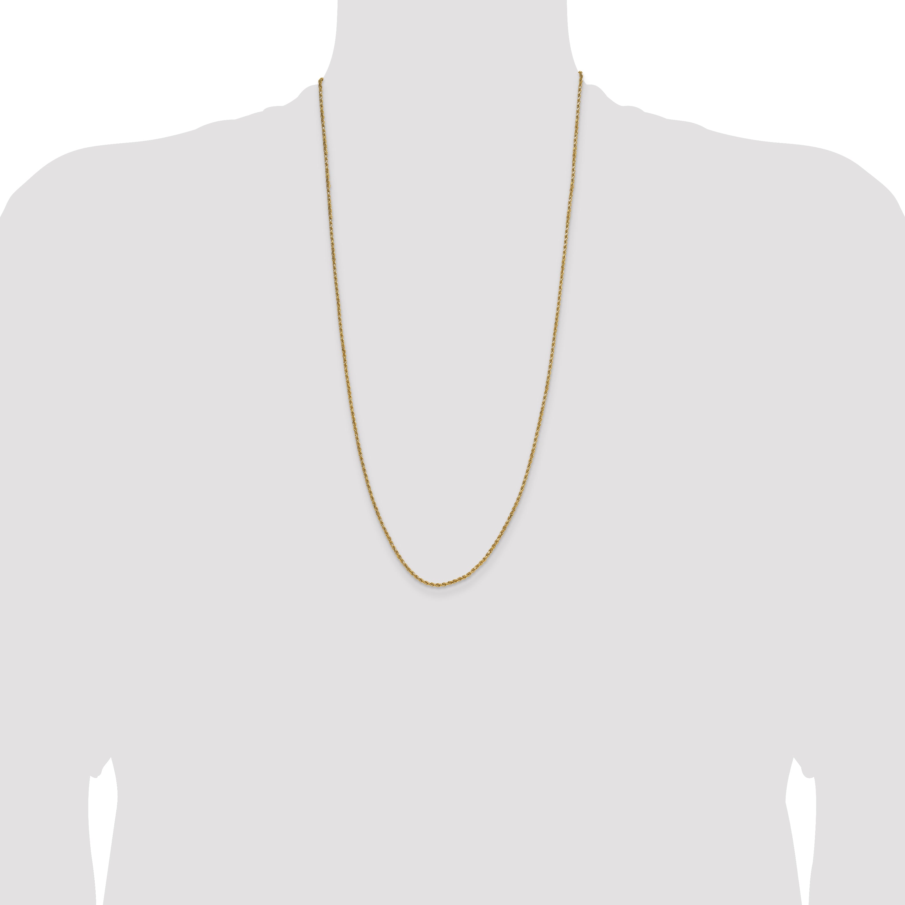 10K None 2.0mm Rope Chain Necklace - view 4
